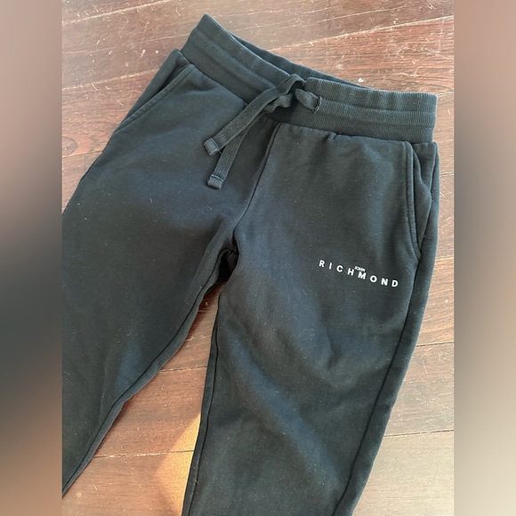 John Richmond Junior logo-print cotton track pants black size 10T made in Italy - Picture 3 of 14